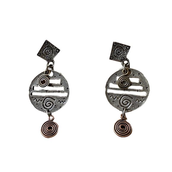 Edmar's Geometric Dangle Earrings  NEW - Picture 3 of 6